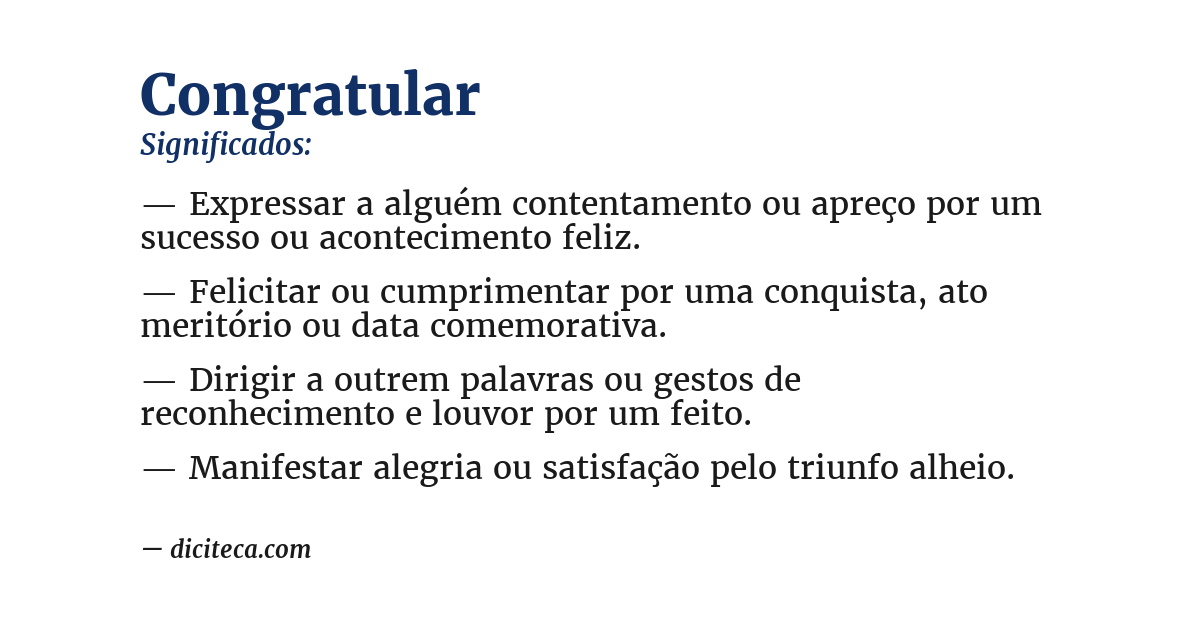 Significado de congratular