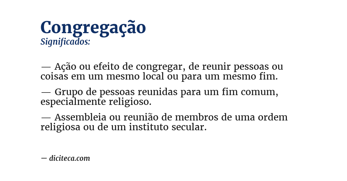 Significado de congregação