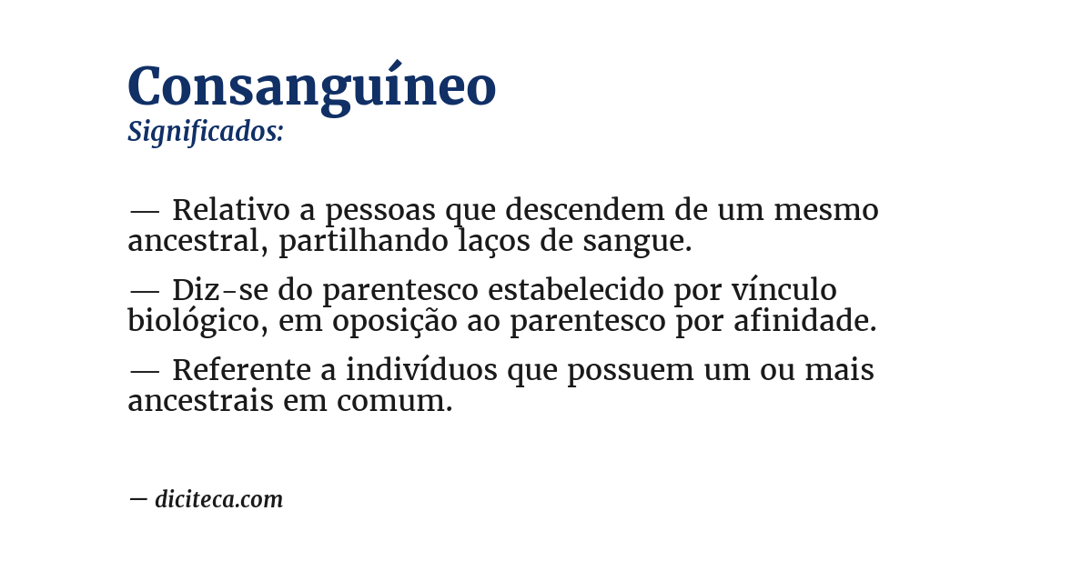 Significado de consanguíneo
