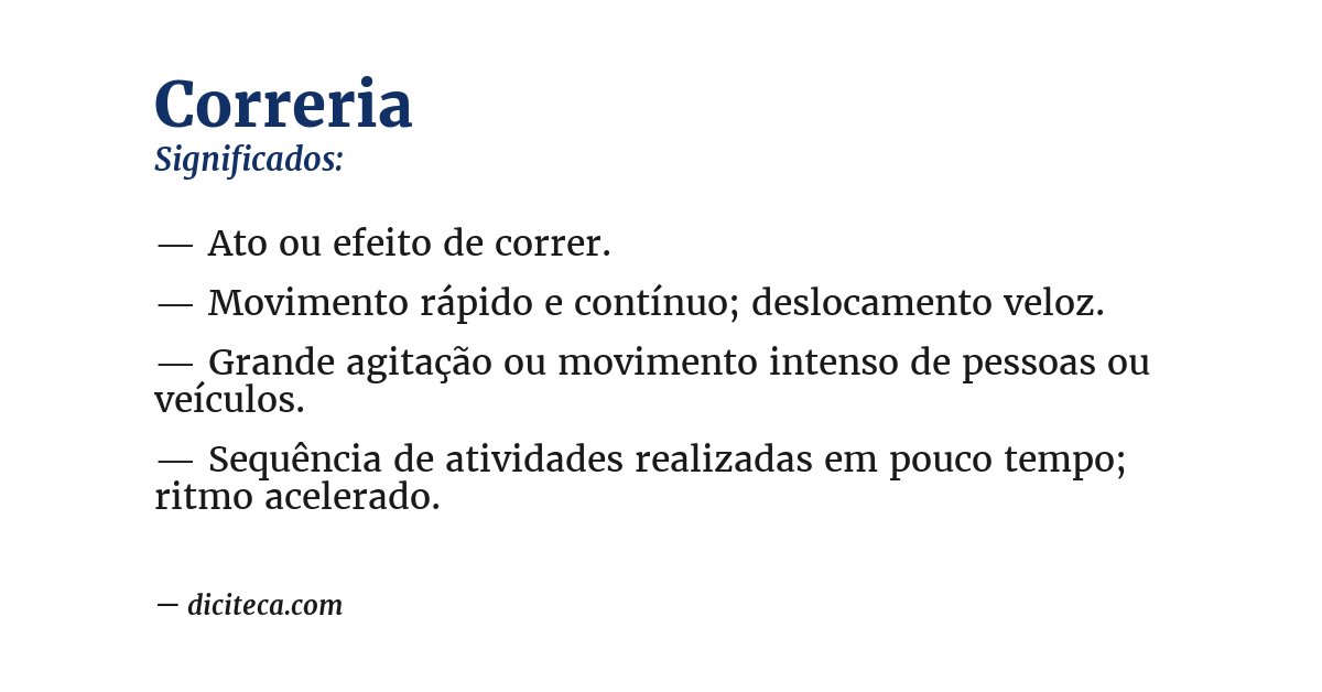 Significado de correria