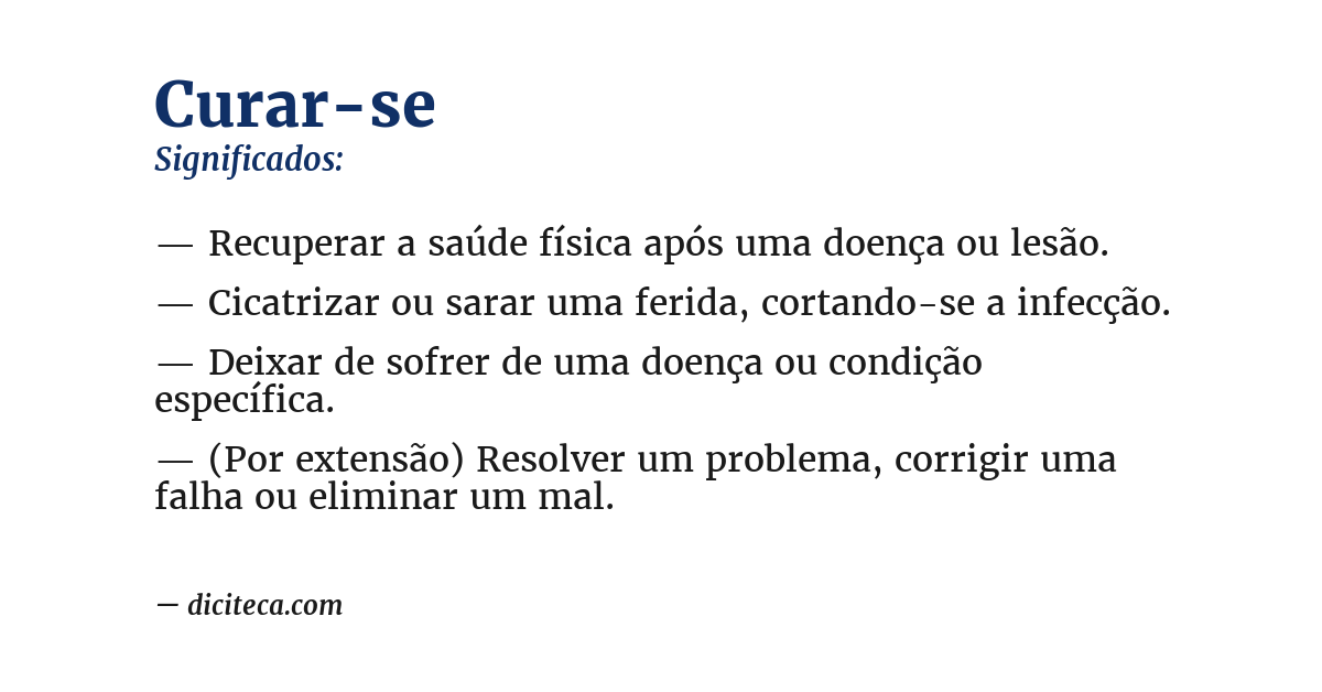 Significado de curar-se