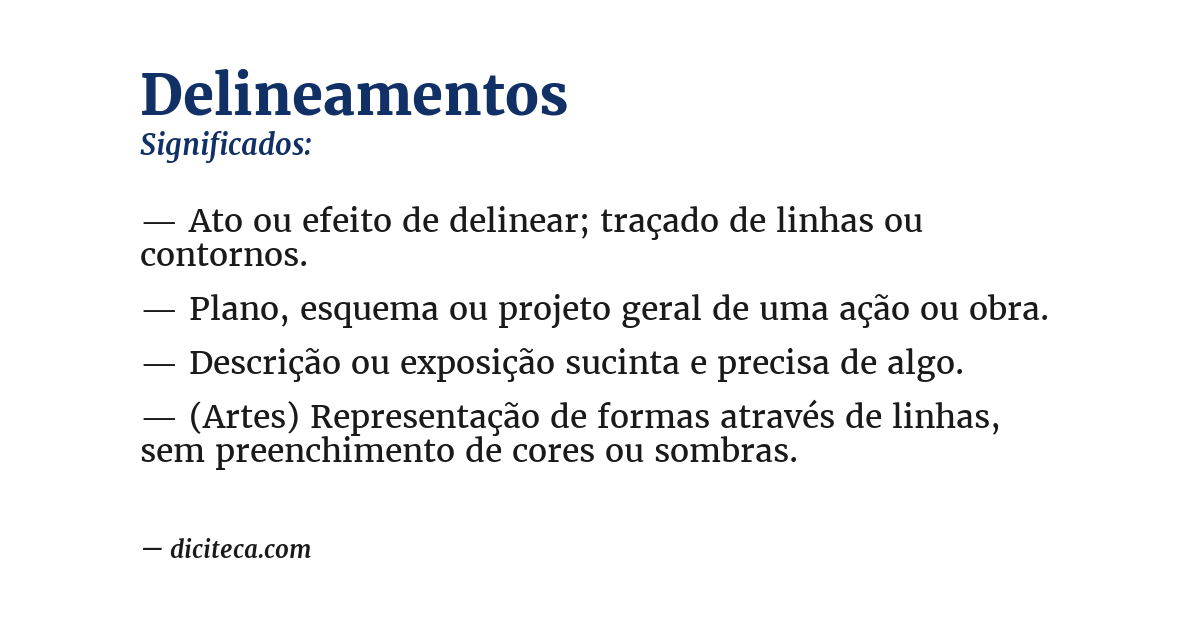Significado de delineamentos
