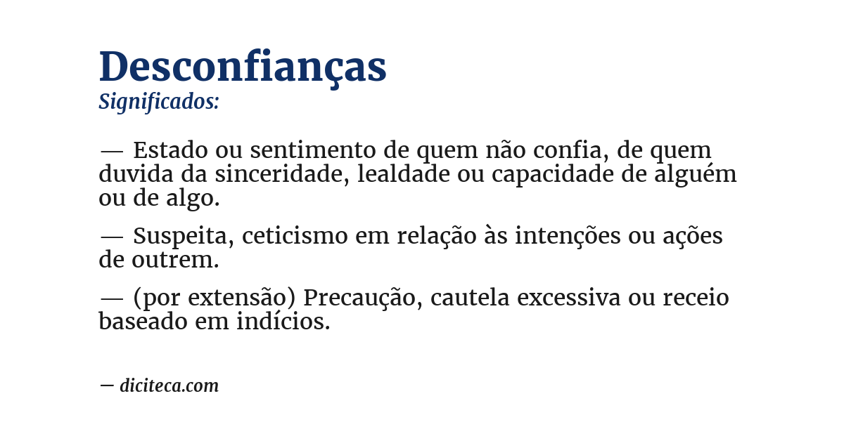 Significado de desconfianças