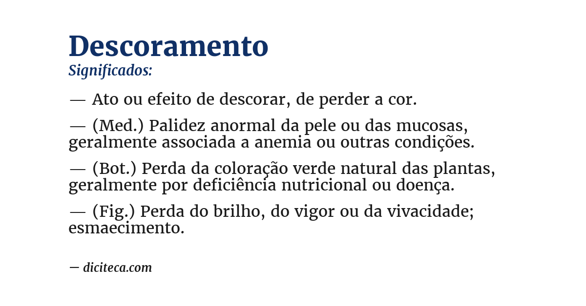 Significado de descoramento