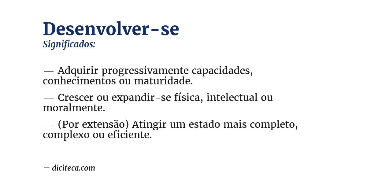 Significado de desenvolver-se