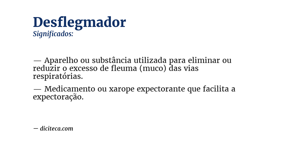 Significado de desflegmador