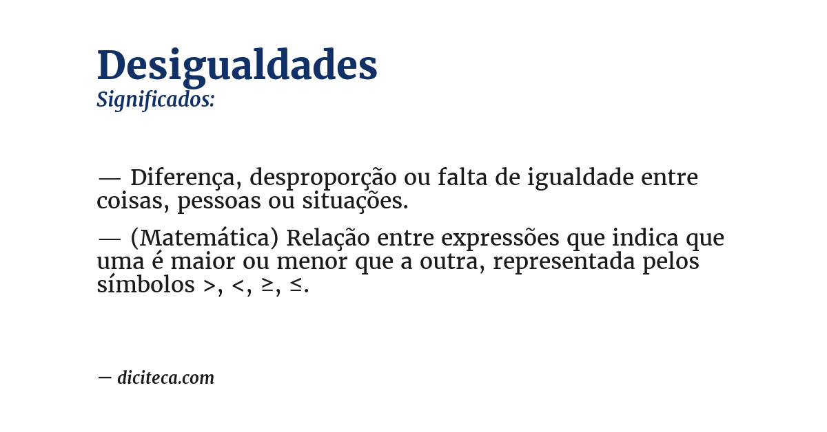 Significado de desigualdades