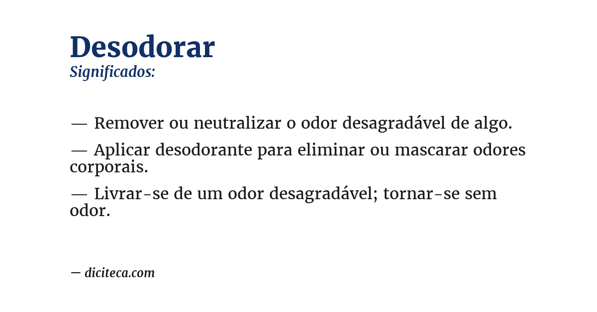 Significado de desodorar