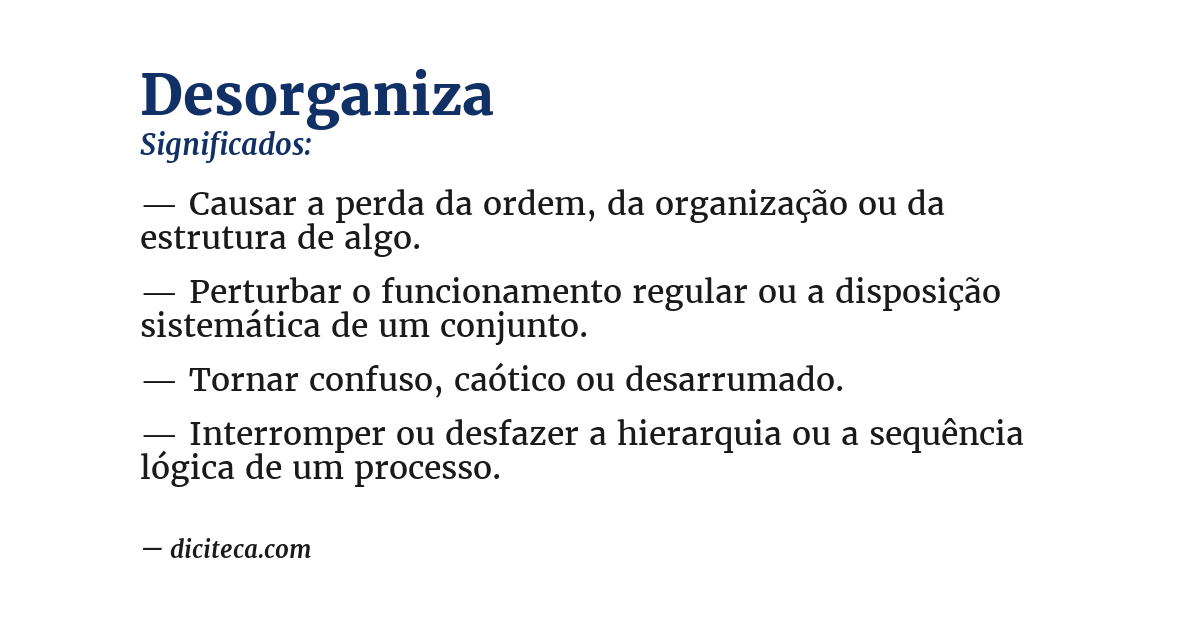 Significado de desorganiza