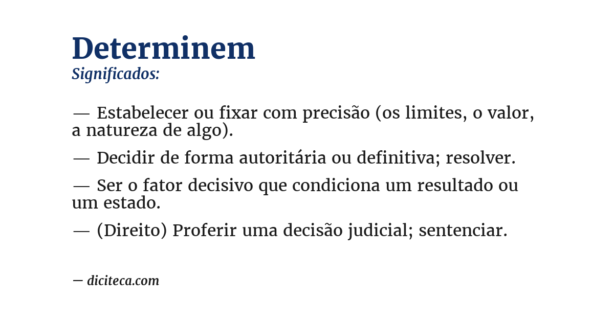 Significado de determinem