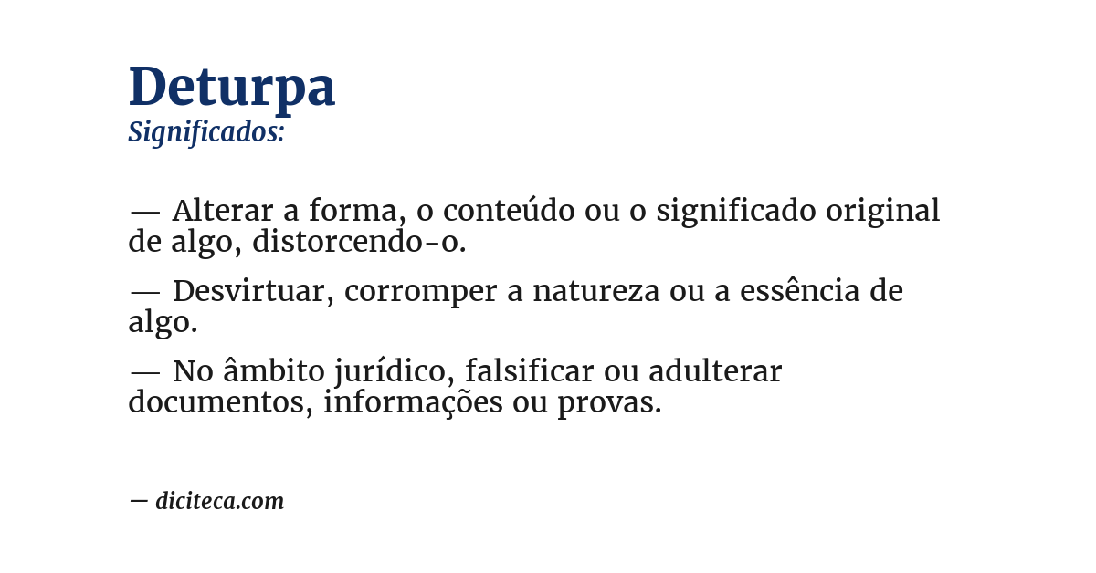 Significado de deturpa