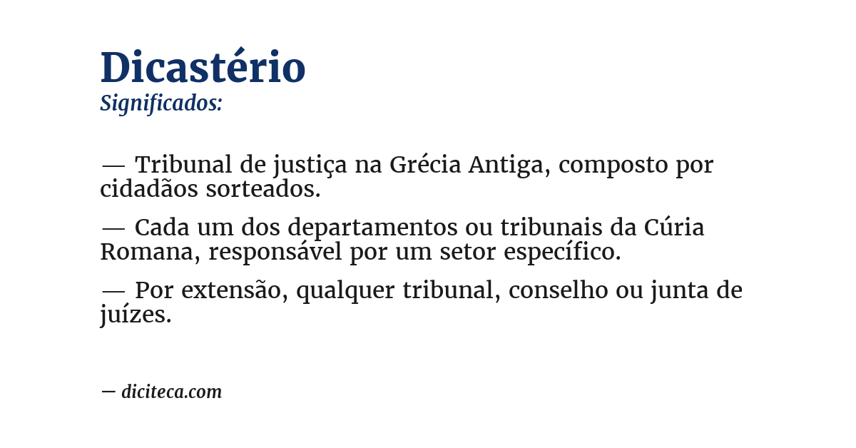 Significado de dicastério