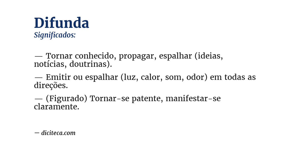 Significado de difunda
