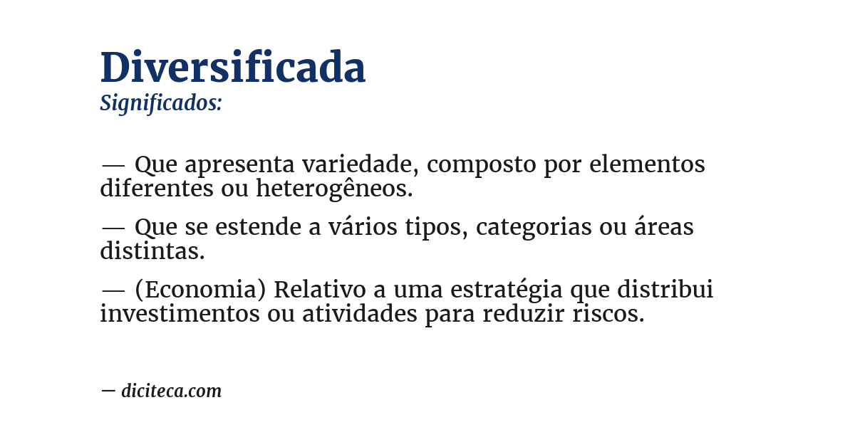 Significado de diversificada