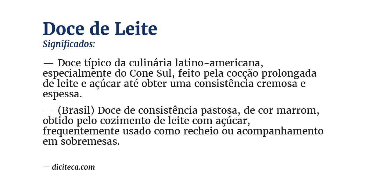 Significado de doce de leite