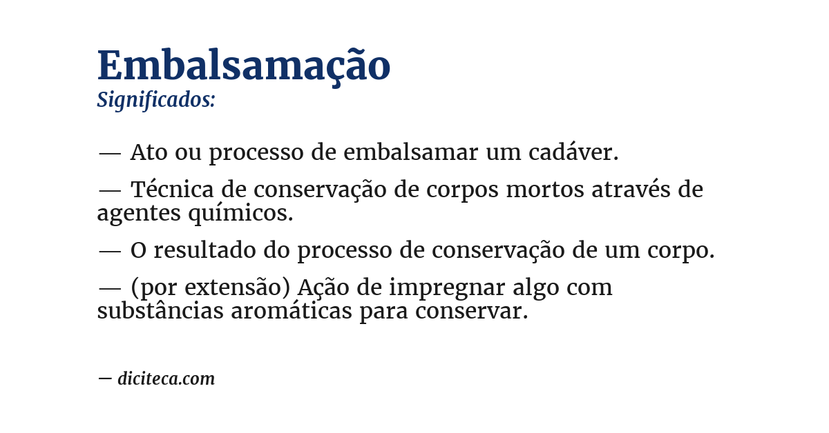 Significado de embalsamação