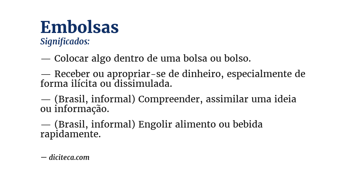 Significado de embolsas
