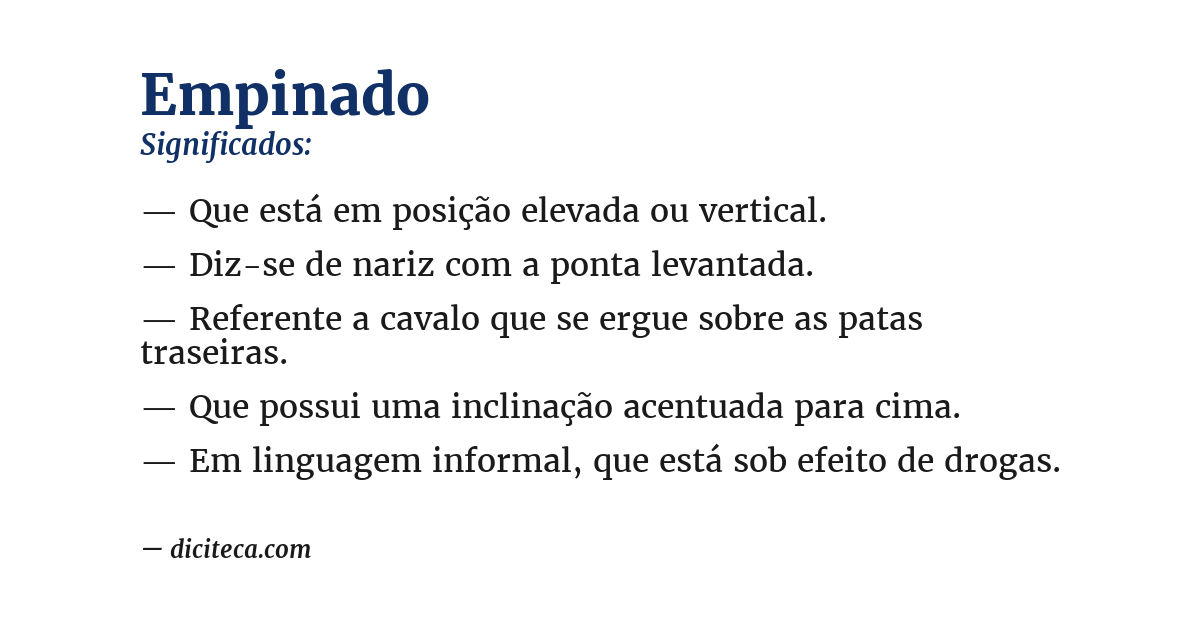 Significado de empinado