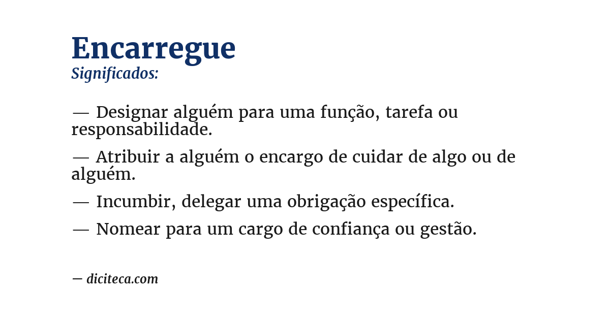 Significado de encarregue
