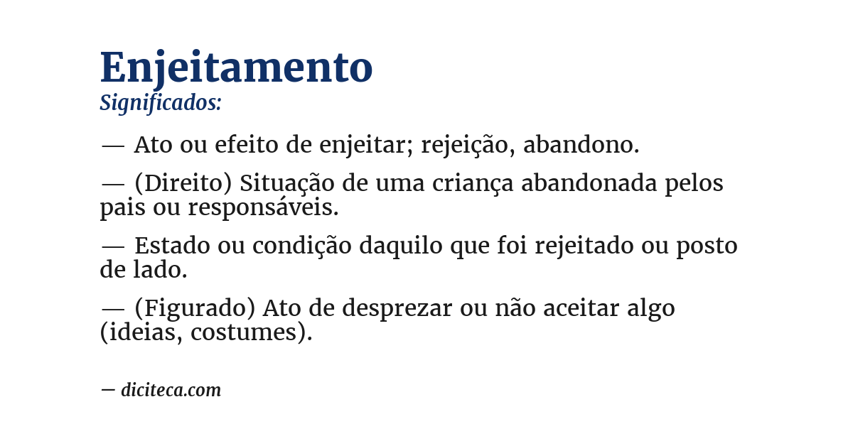 Significado de enjeitamento