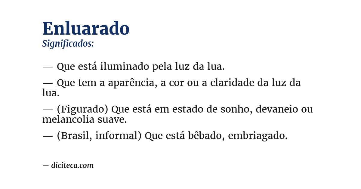 Significado de enluarado