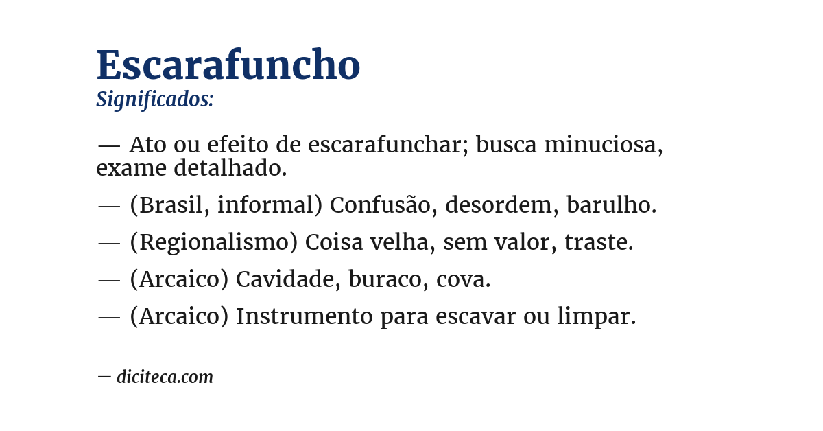 Significado de escarafuncho