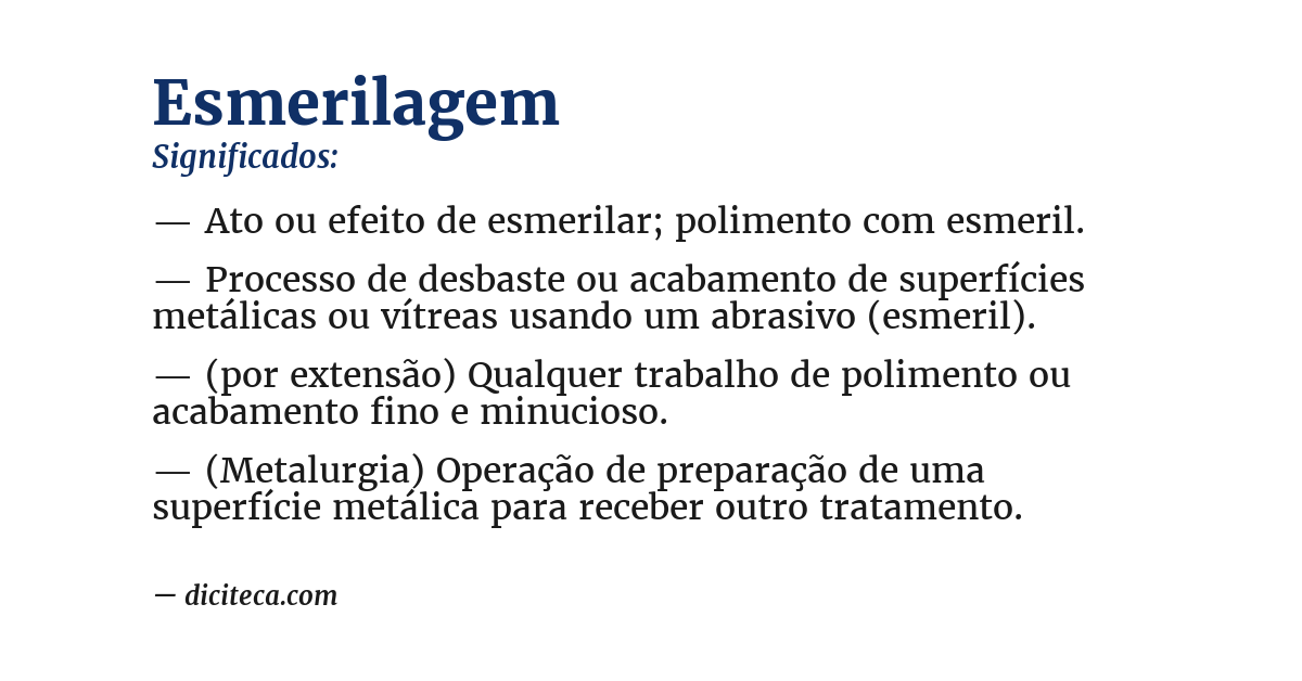 Significado de esmerilagem