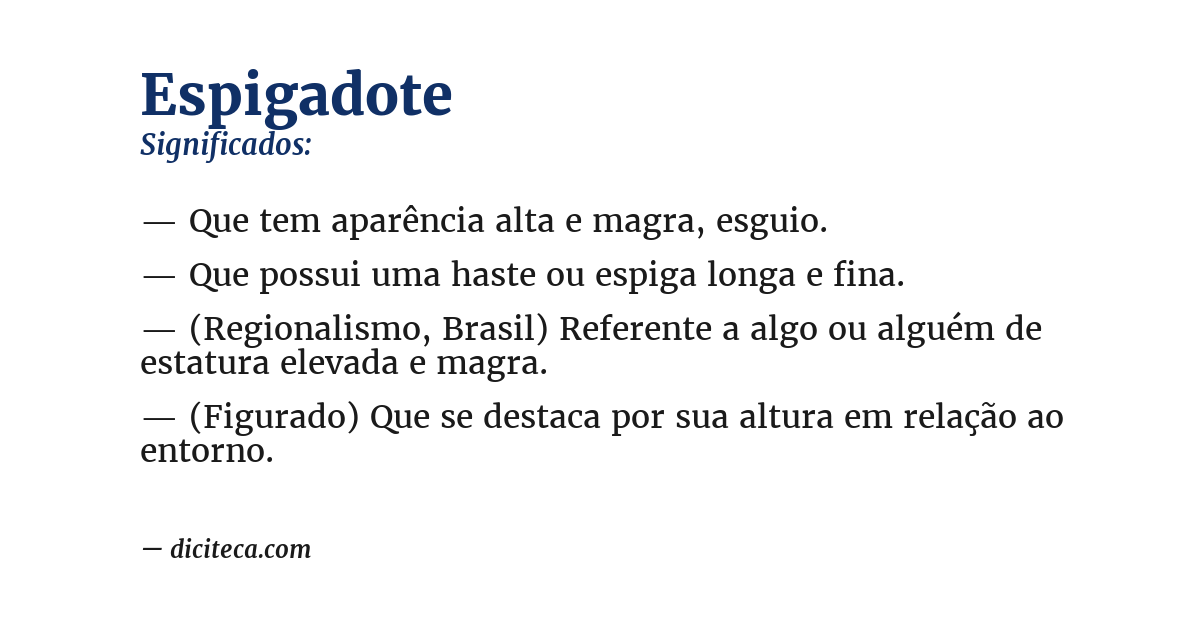 Significado de espigadote