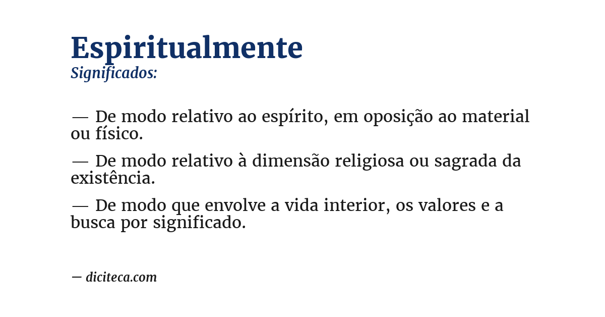 Significado de espiritualmente