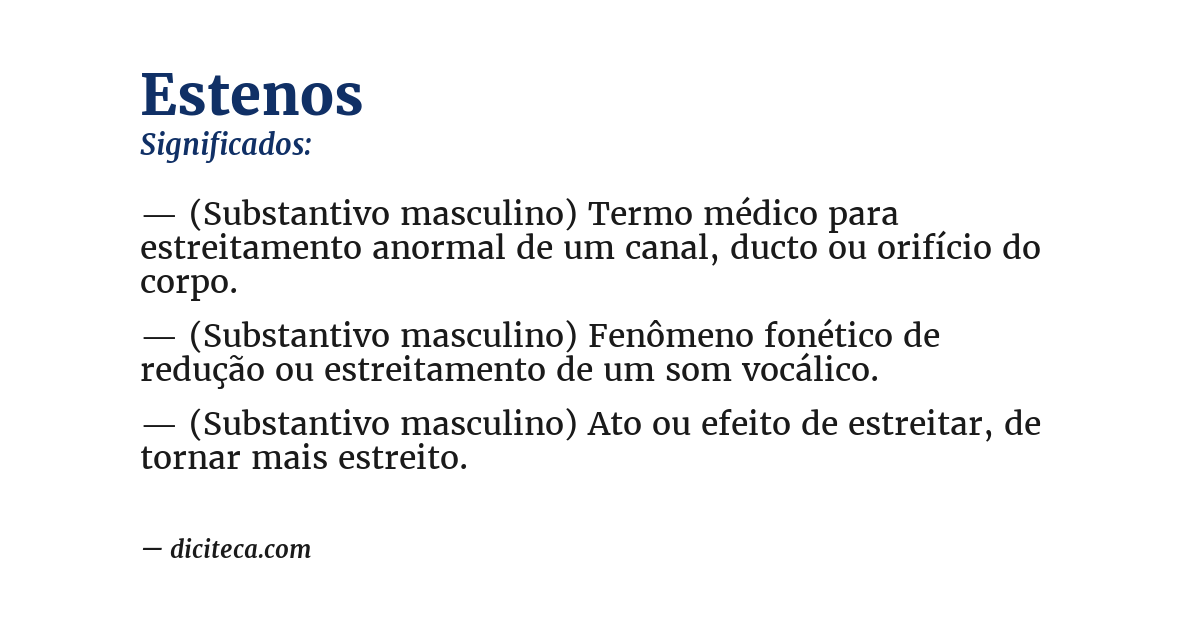 Significado de estenos