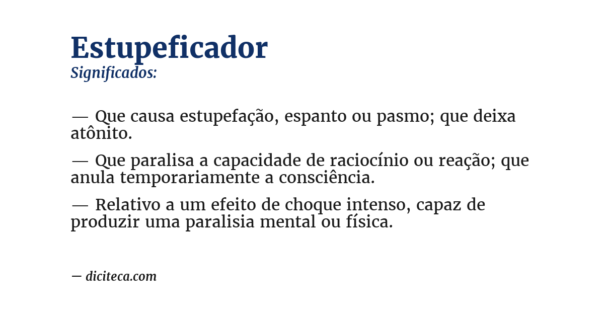 Significado de estupeficador