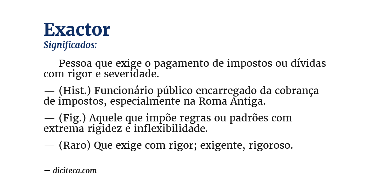 Significado de exactor