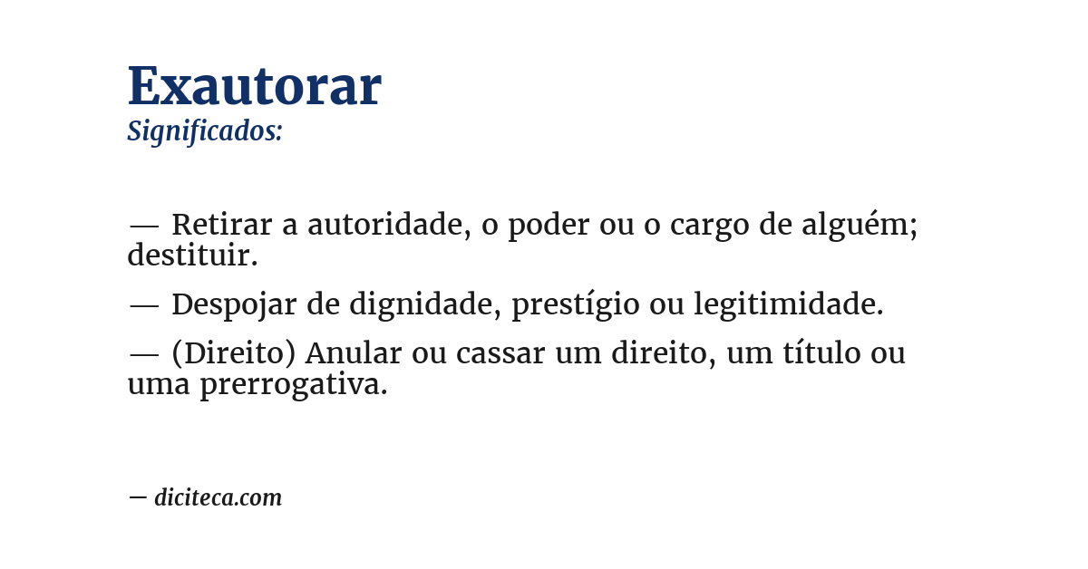 Significado de exautorar