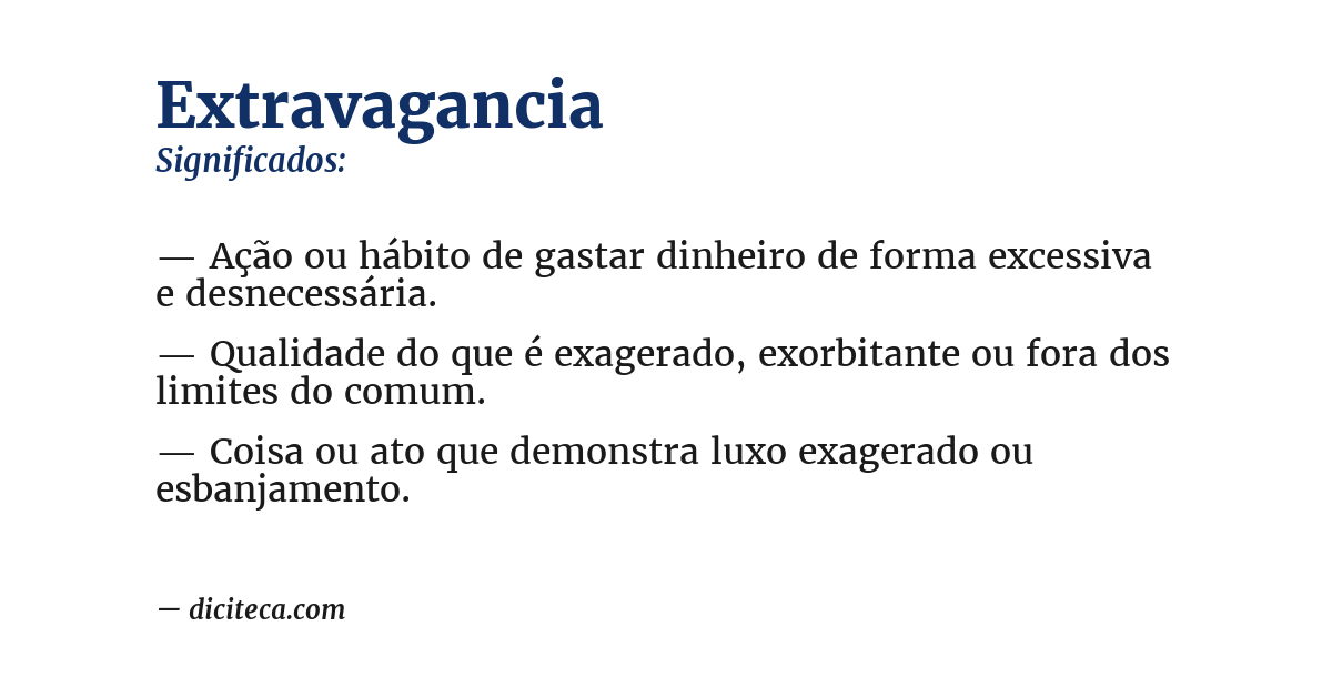 Significado de extravagancia