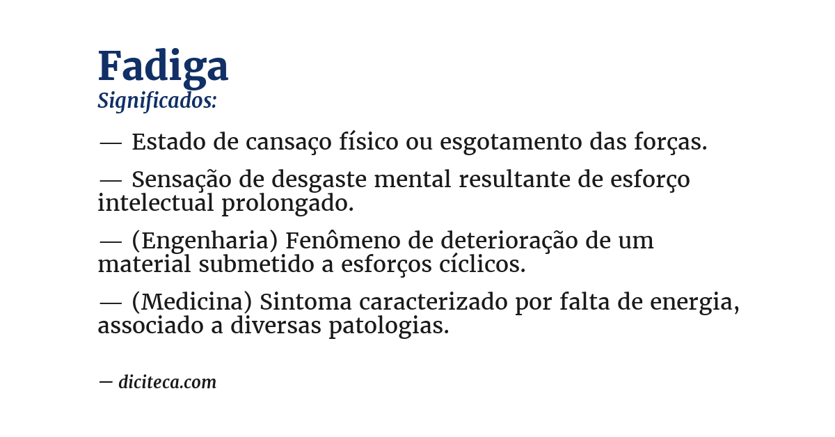 Significado de fadiga