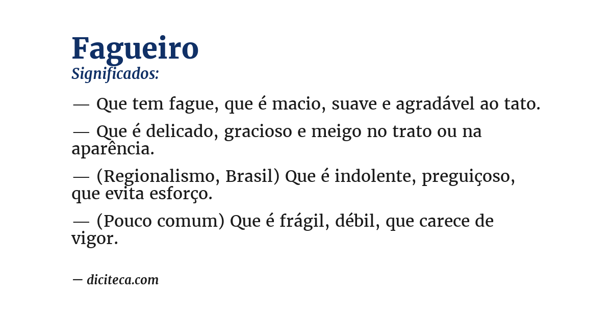 Significado de fagueiro