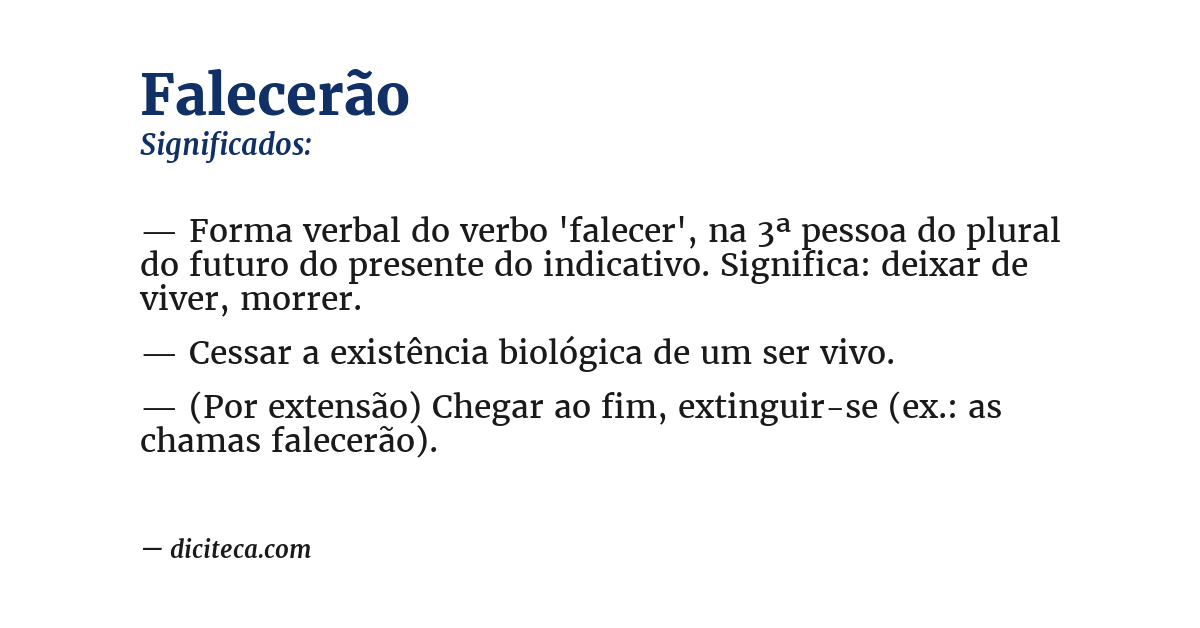 Significado de falecerão