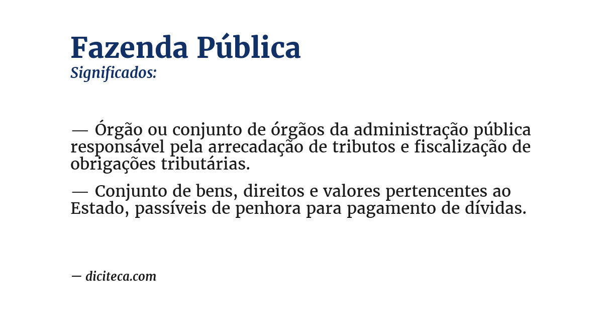 Significado de fazenda pública