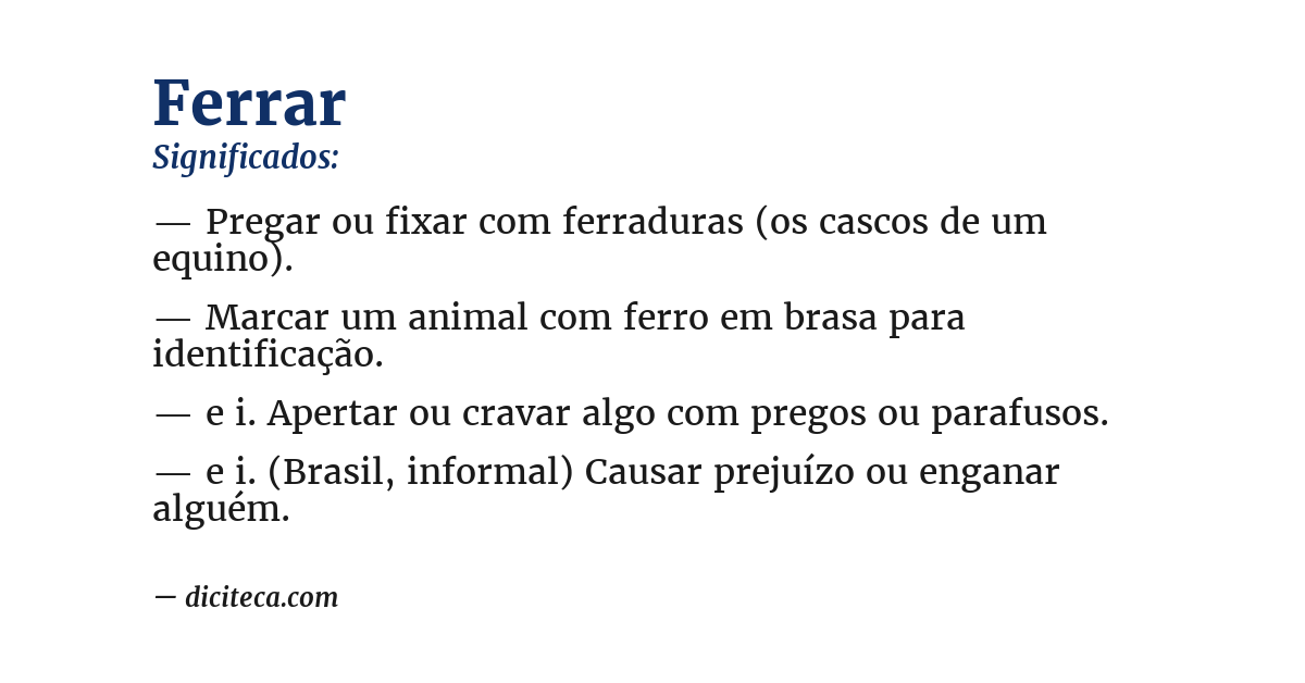 Significado de ferrar