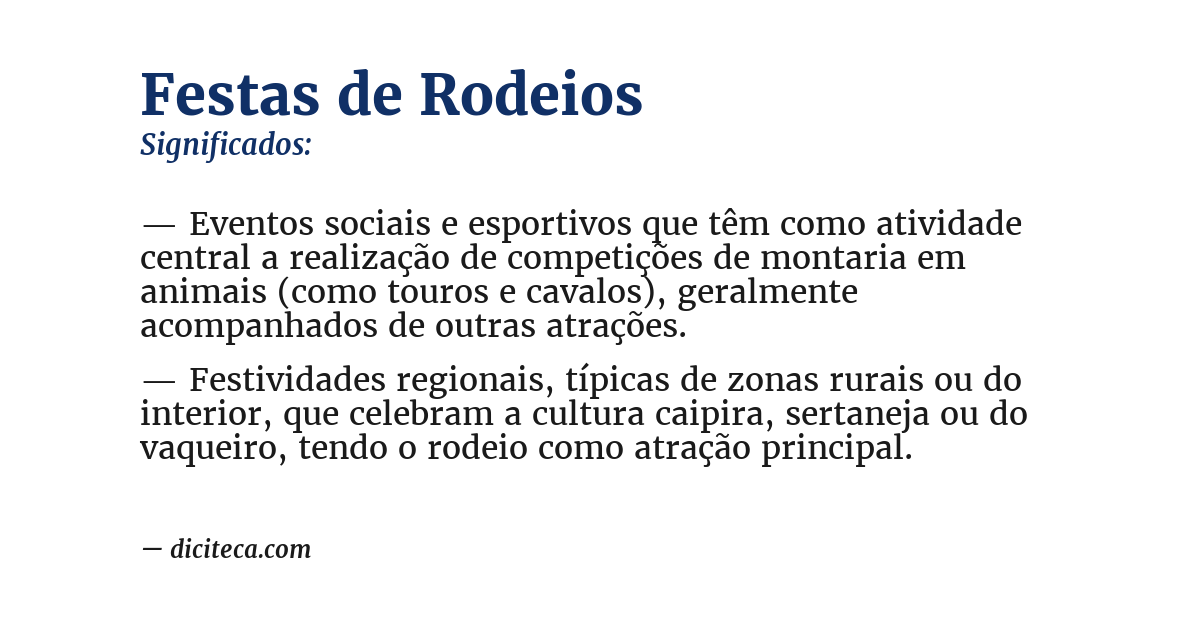 Significado de festas de rodeios