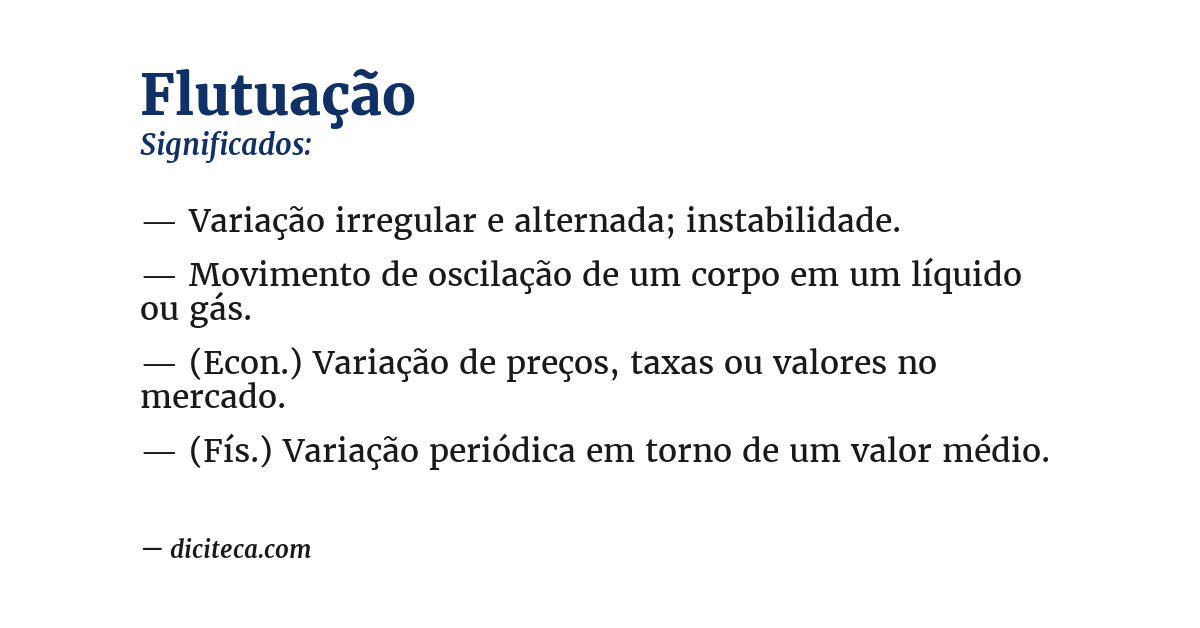 Significado de flutuação