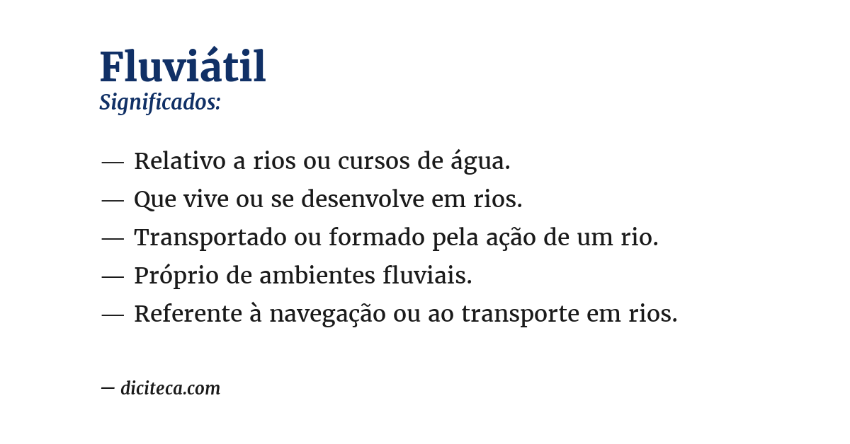 Significado de fluviátil