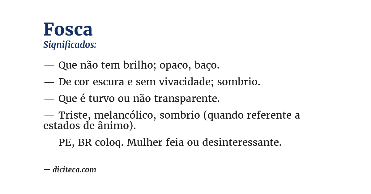 Significado de fosca