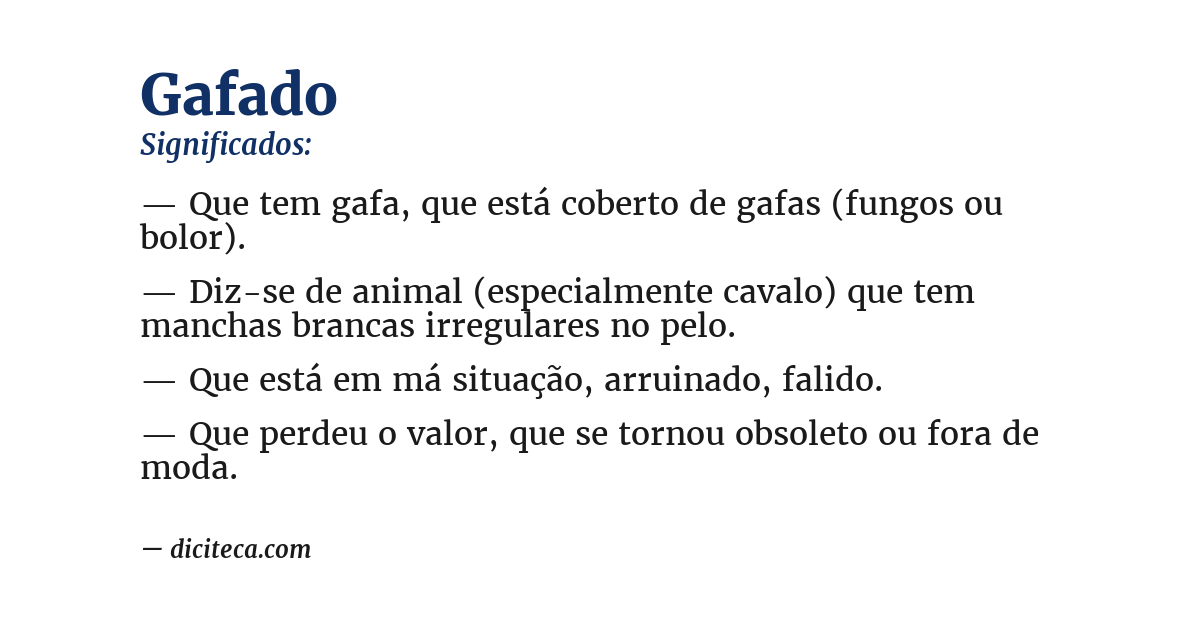 Significado de gafado