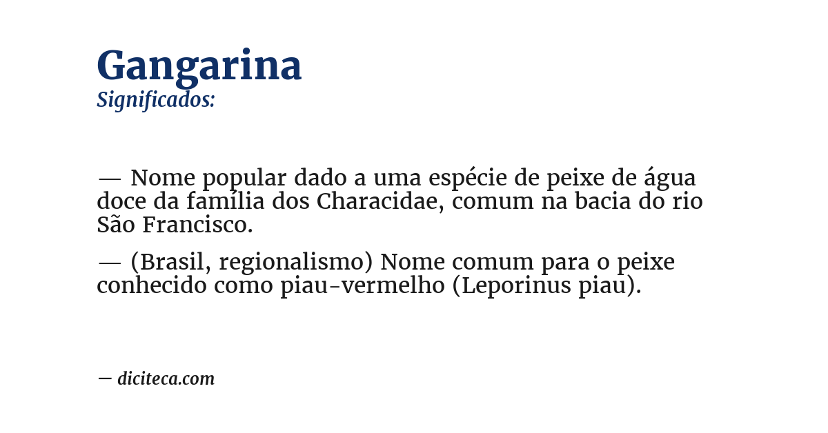 Significado de gangarina