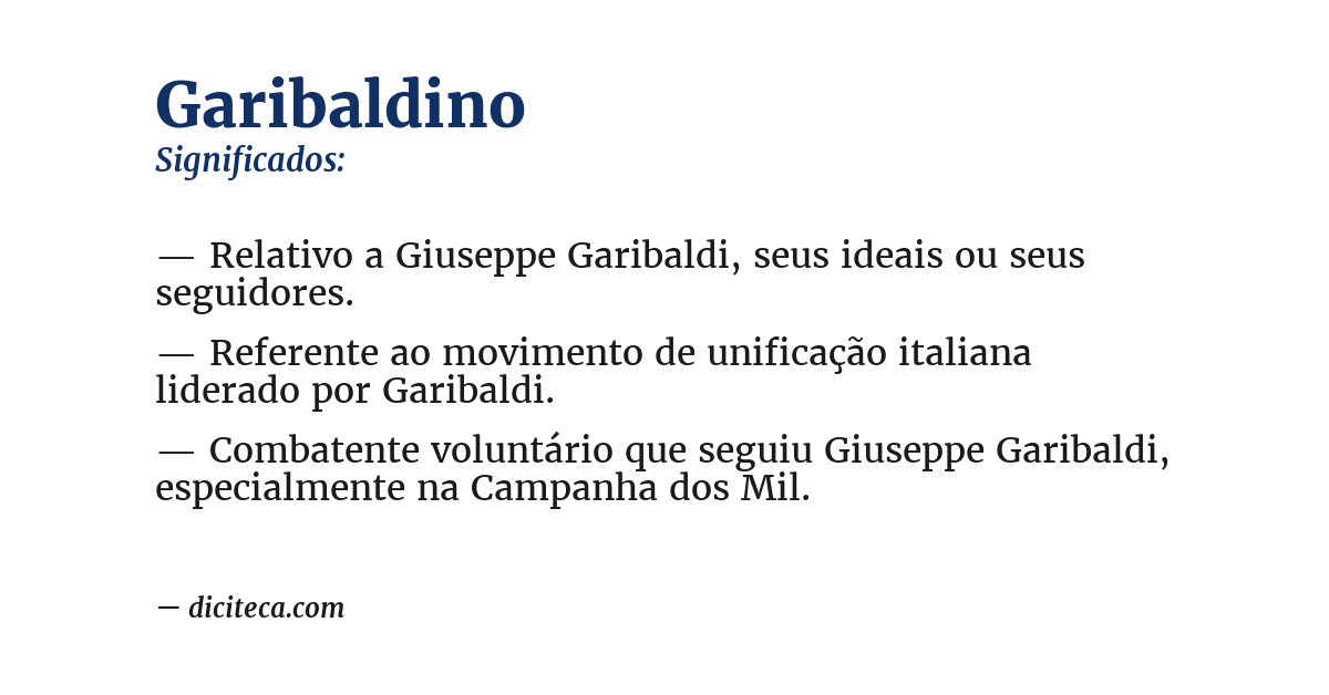 Significado de garibaldino