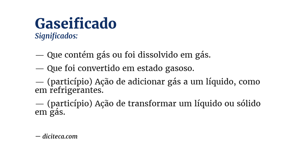 Significado de gaseificado