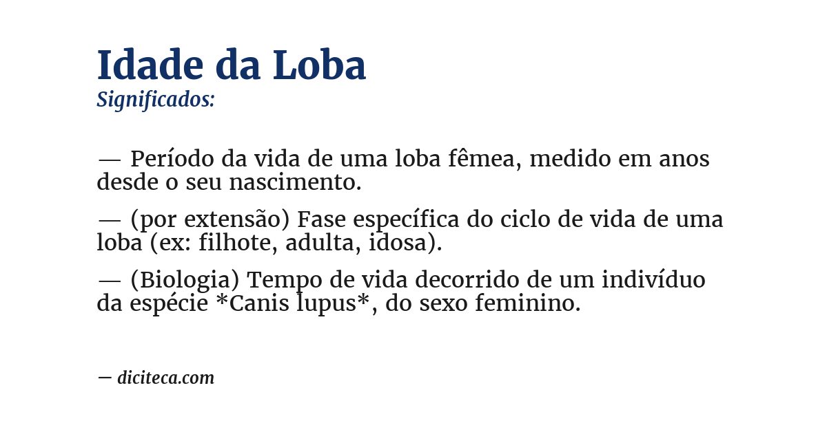 Significado de idade da loba