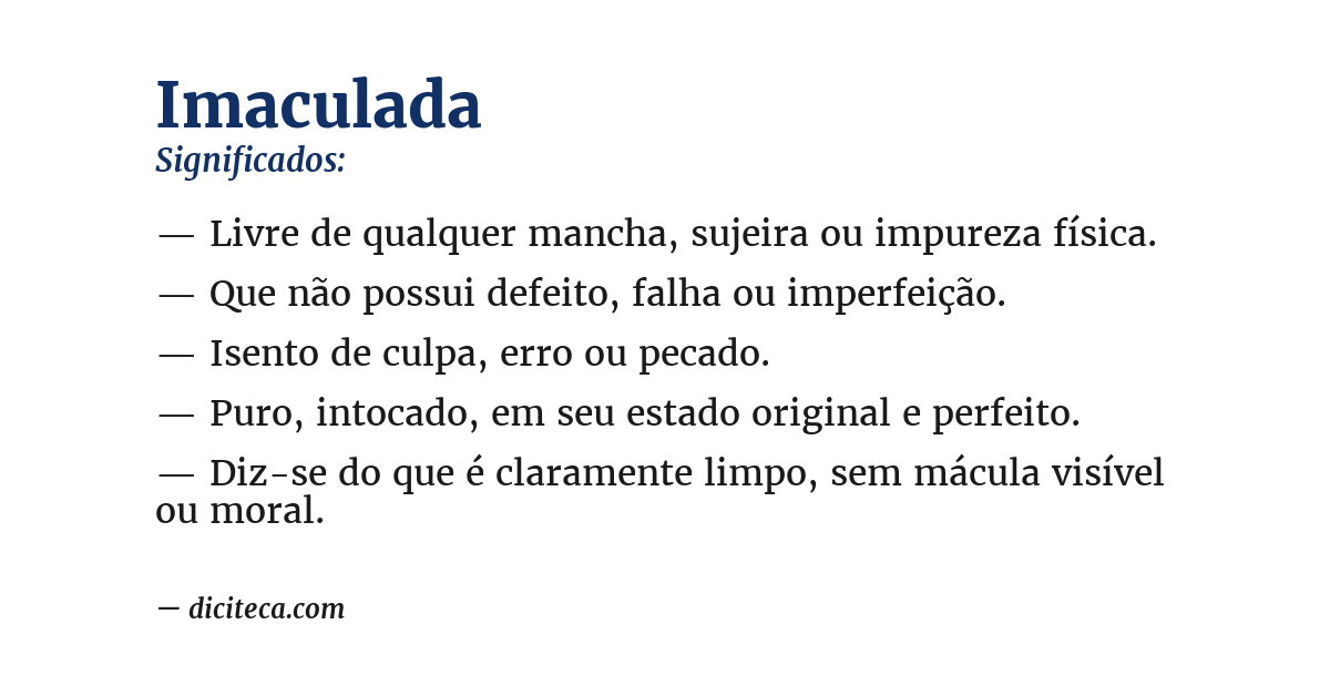 Significado de imaculada