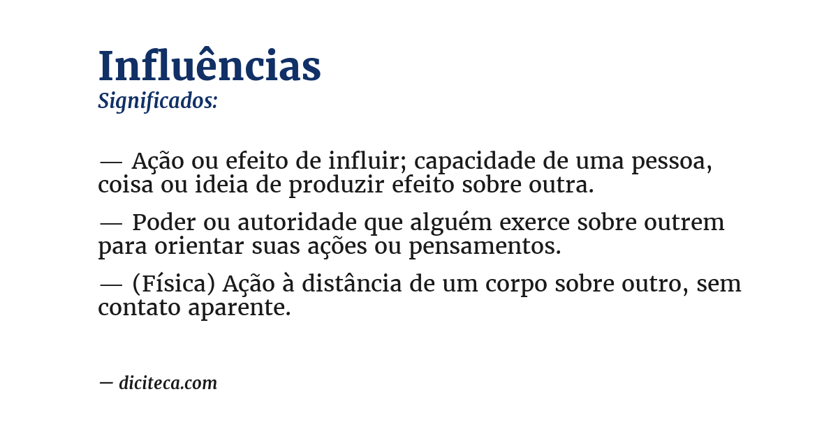 Significado de influências